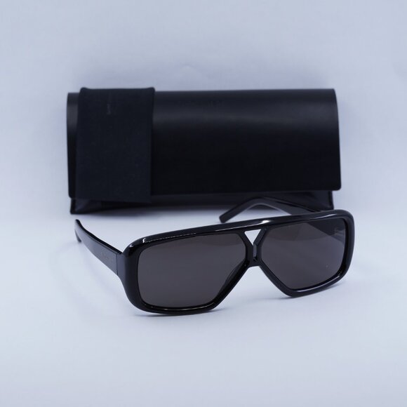 Saint Laurent SL569Y 001 Sunglasses Black Aviator Frame, Grey Lenses main image 9